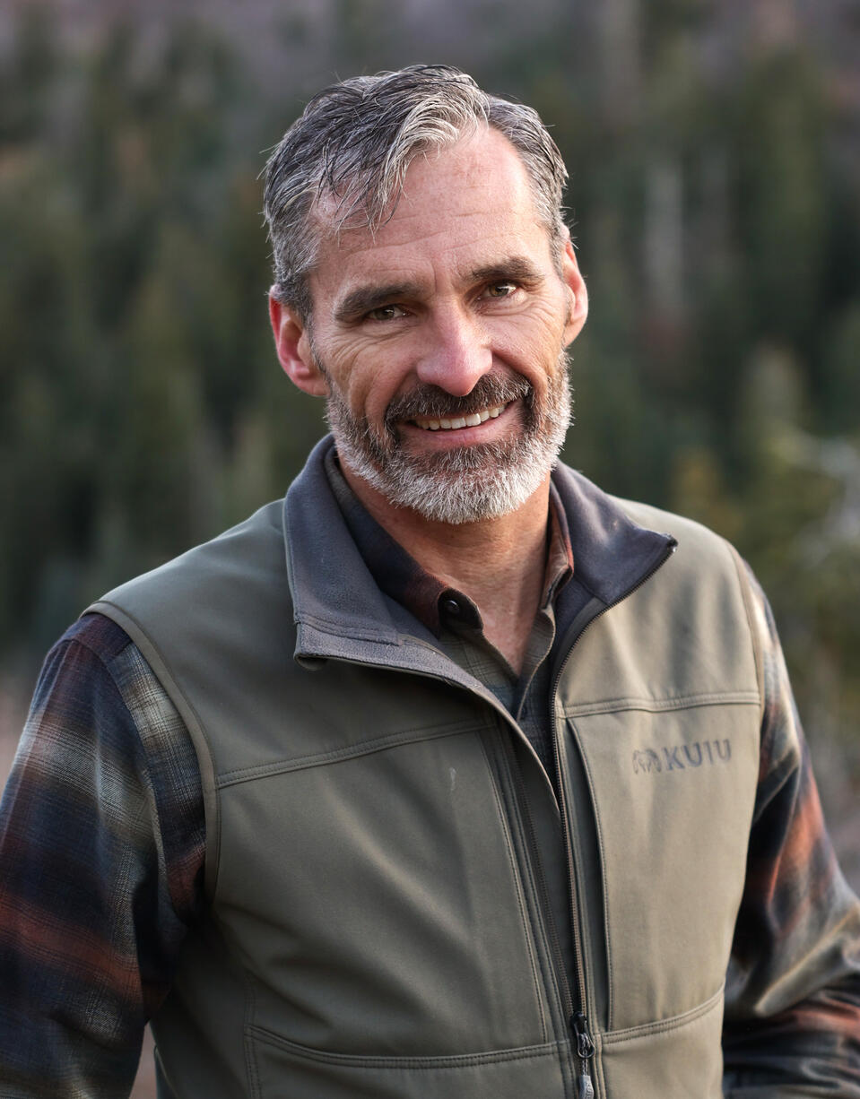 Stream with coffee cup on a rock